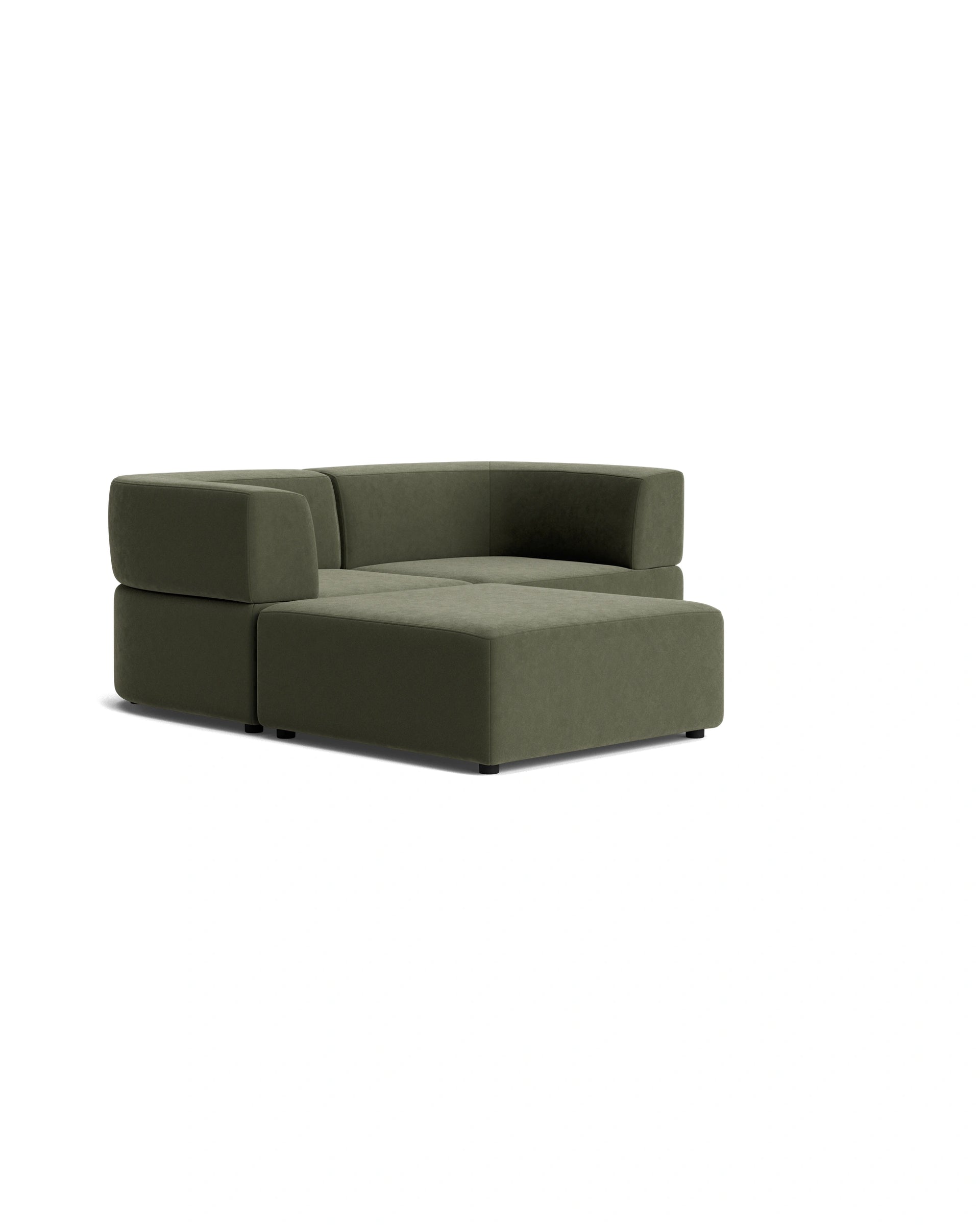Stretch 3 Seater Chaise Sofa - Eden Leaf