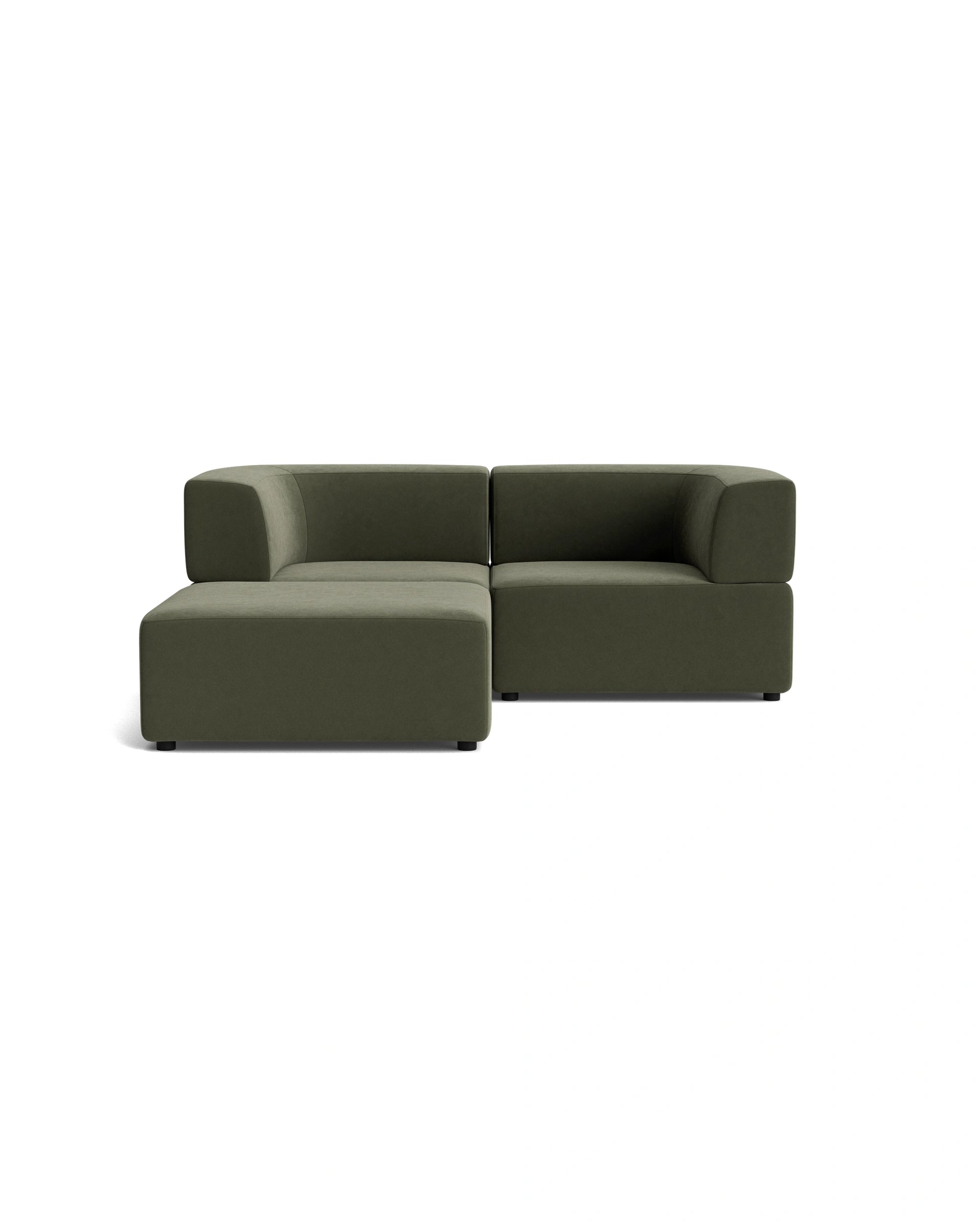 Stretch 3 Seater Chaise Sofa - Eden Leaf