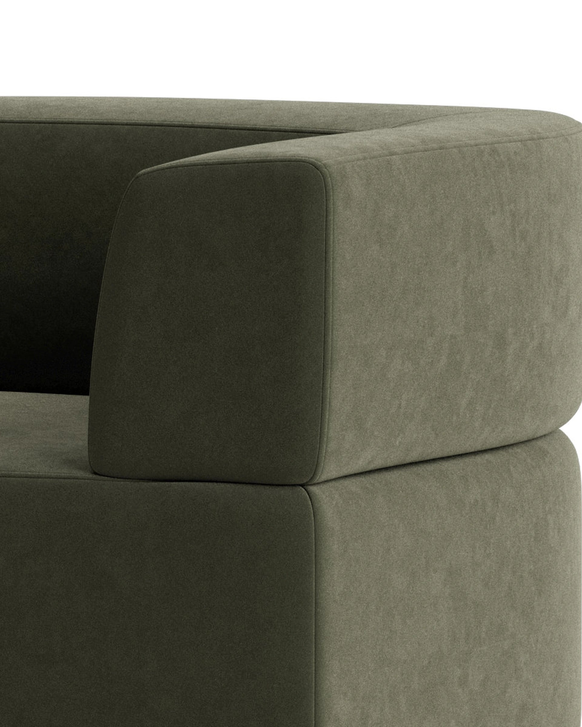 Stretch 3 Seater Chaise Sofa - Eden Leaf