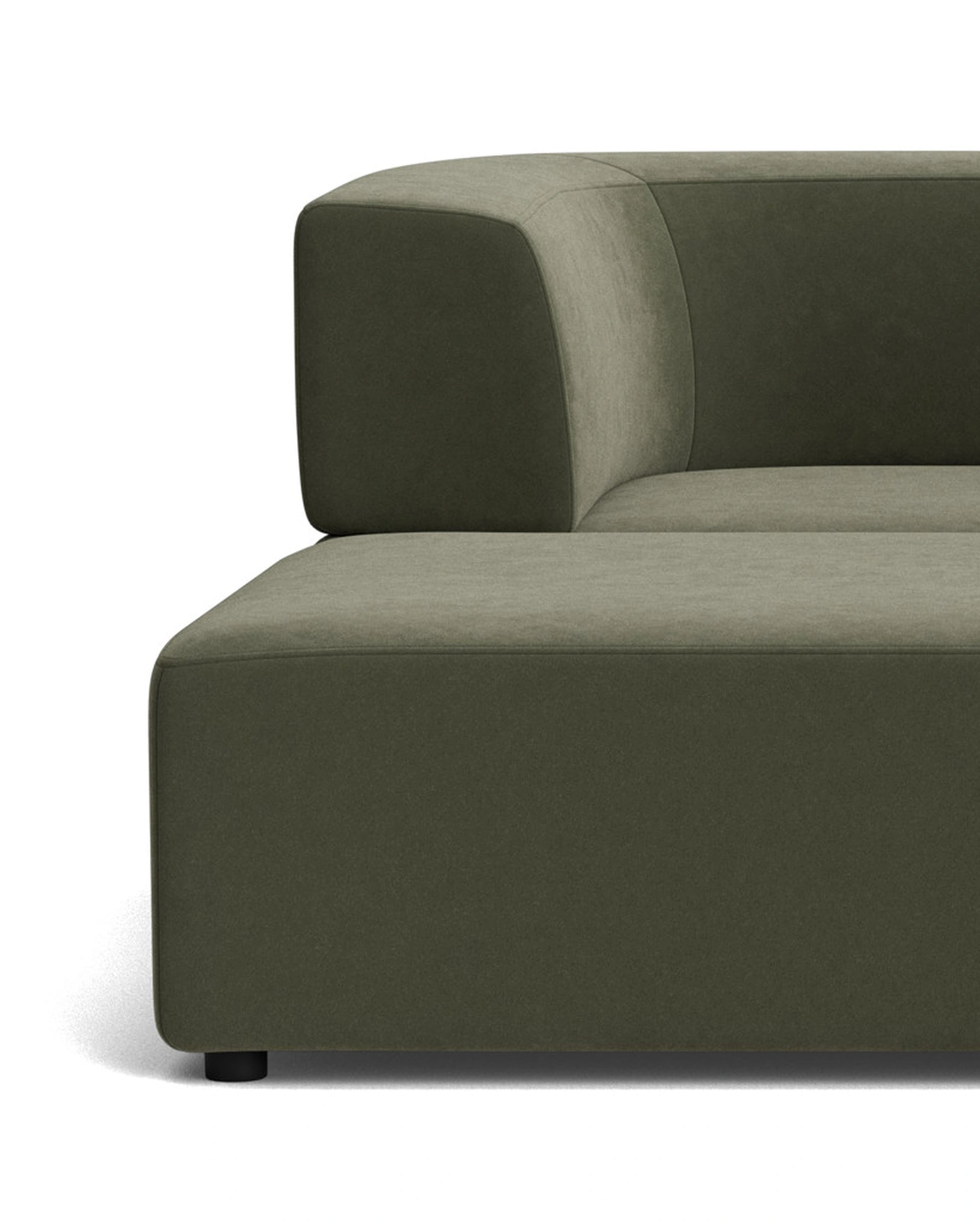 Stretch 3 Seater Chaise Sofa - Eden Leaf
