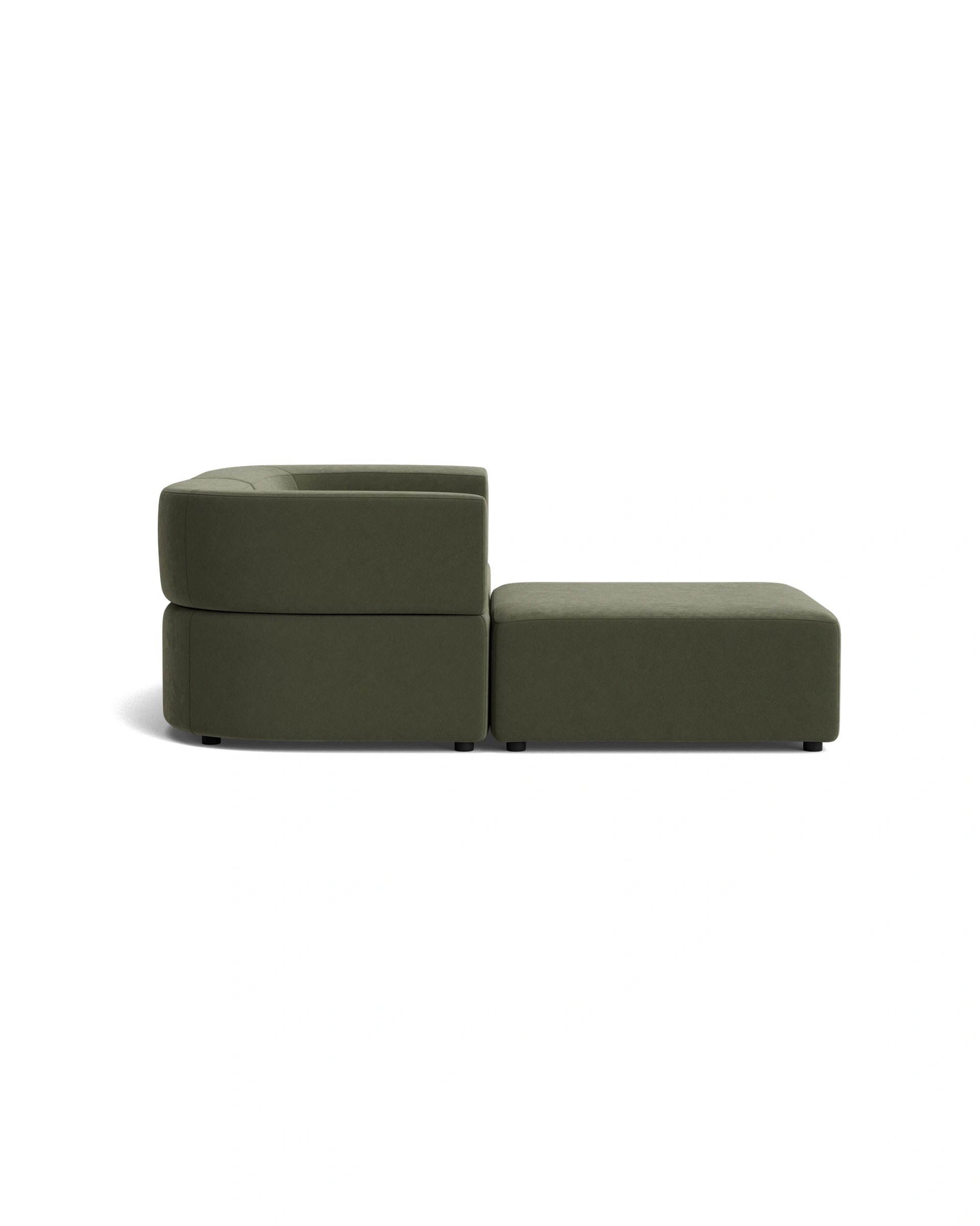 Stretch 3 Seater Chaise Sofa - Eden Leaf