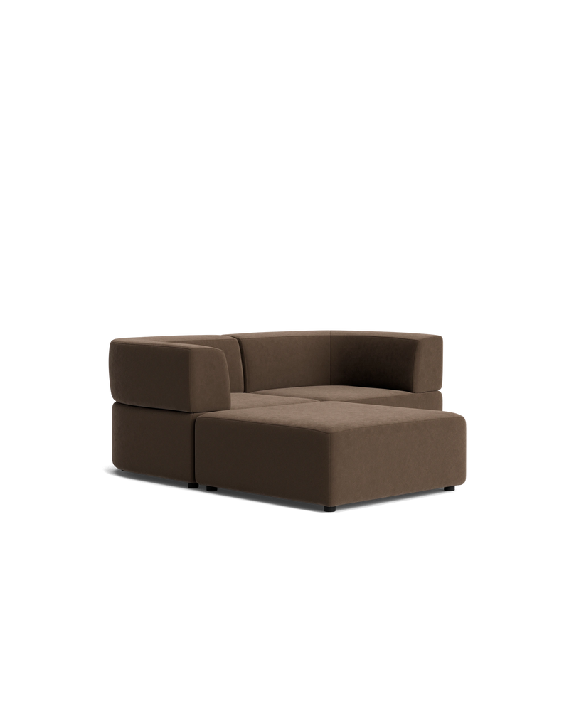 Stretch 3 Seater Chaise Sofa - Eden Java