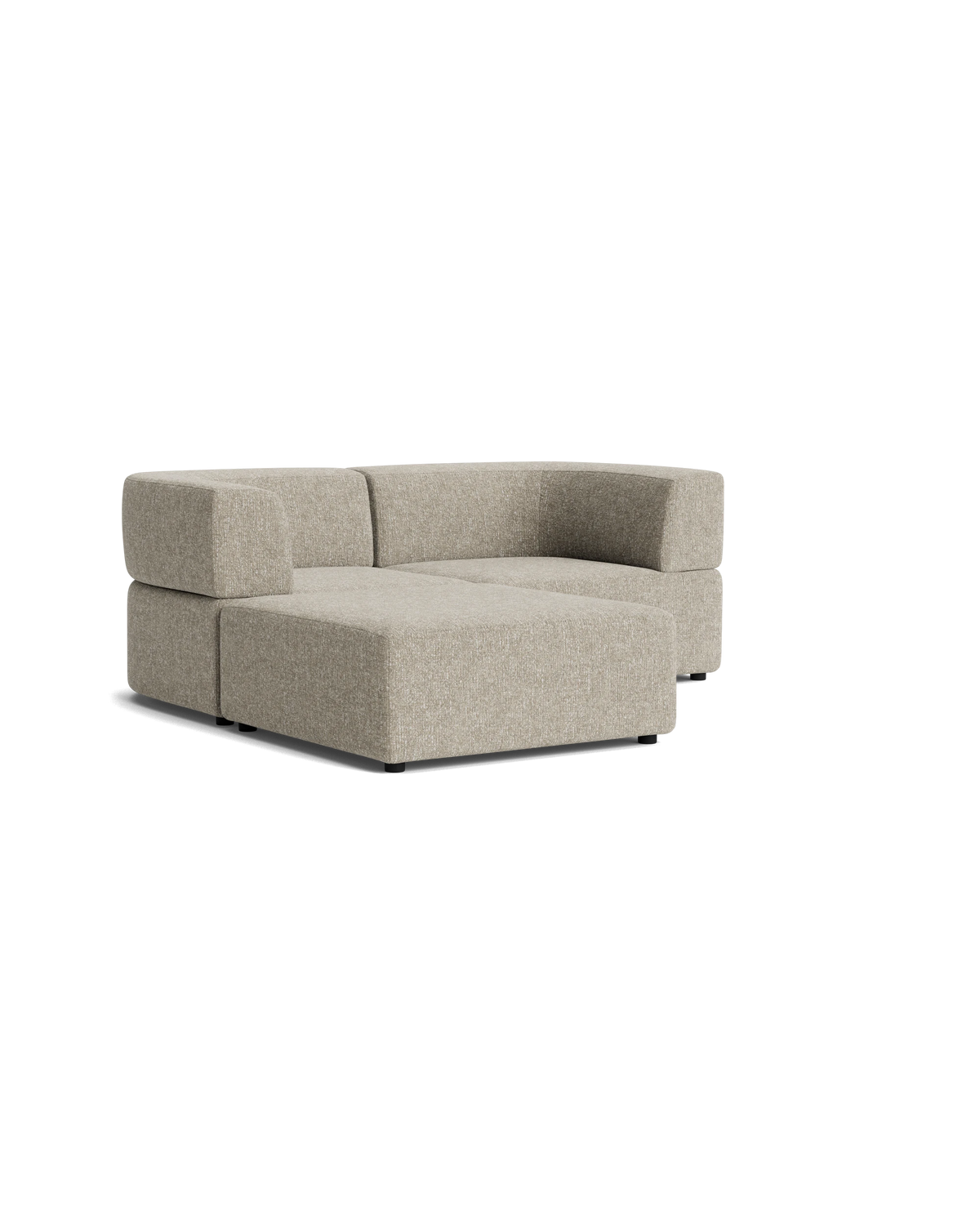 Stretch 3 Seater Chaise Sofa - Fleck Smoke