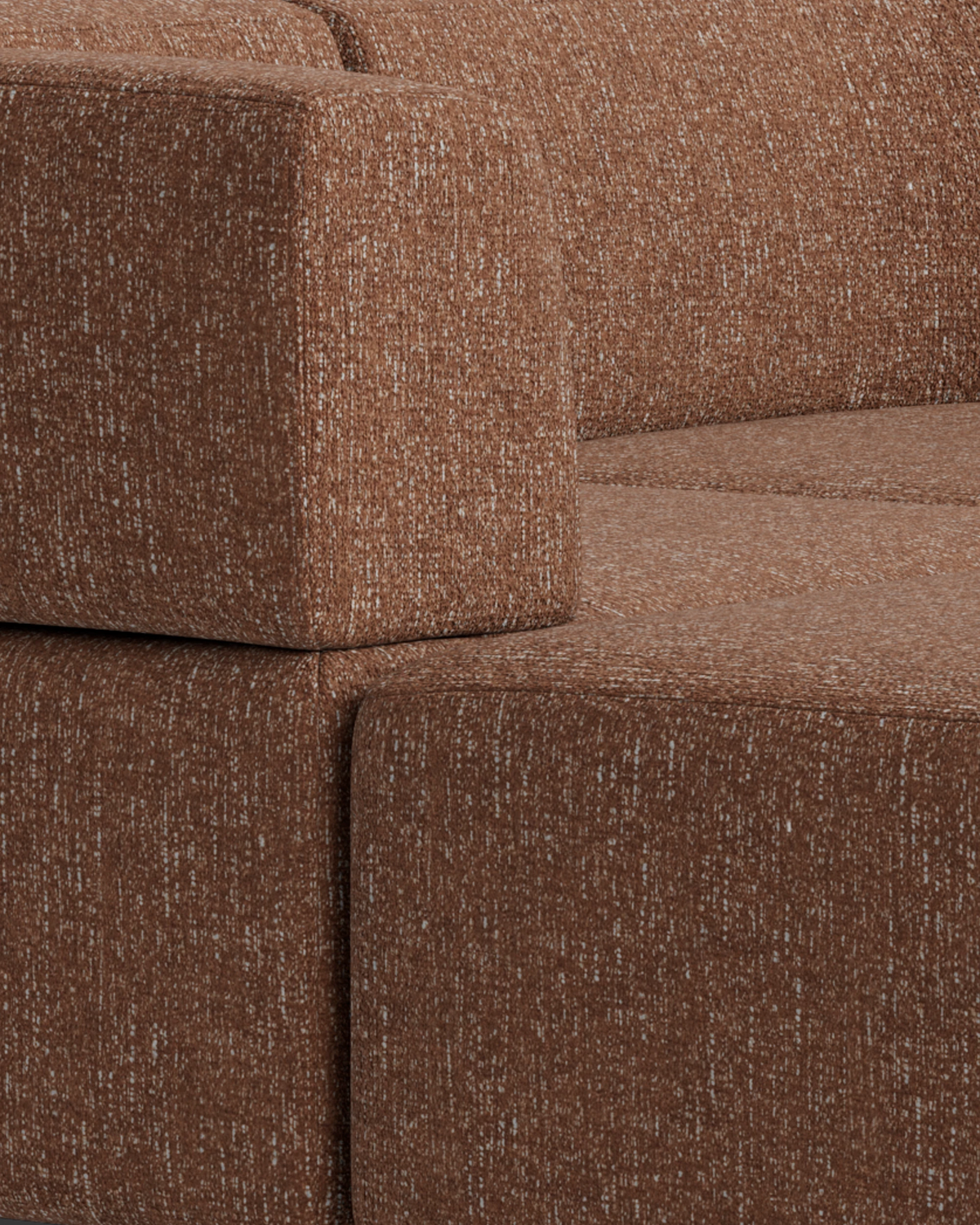 Stretch 3 Seater Chaise Sofa - Fleck Rust