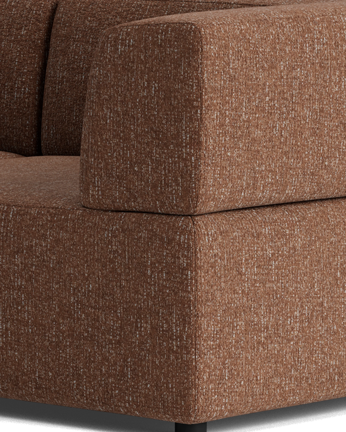 Stretch 3 Seater Chaise Sofa - Fleck Rust