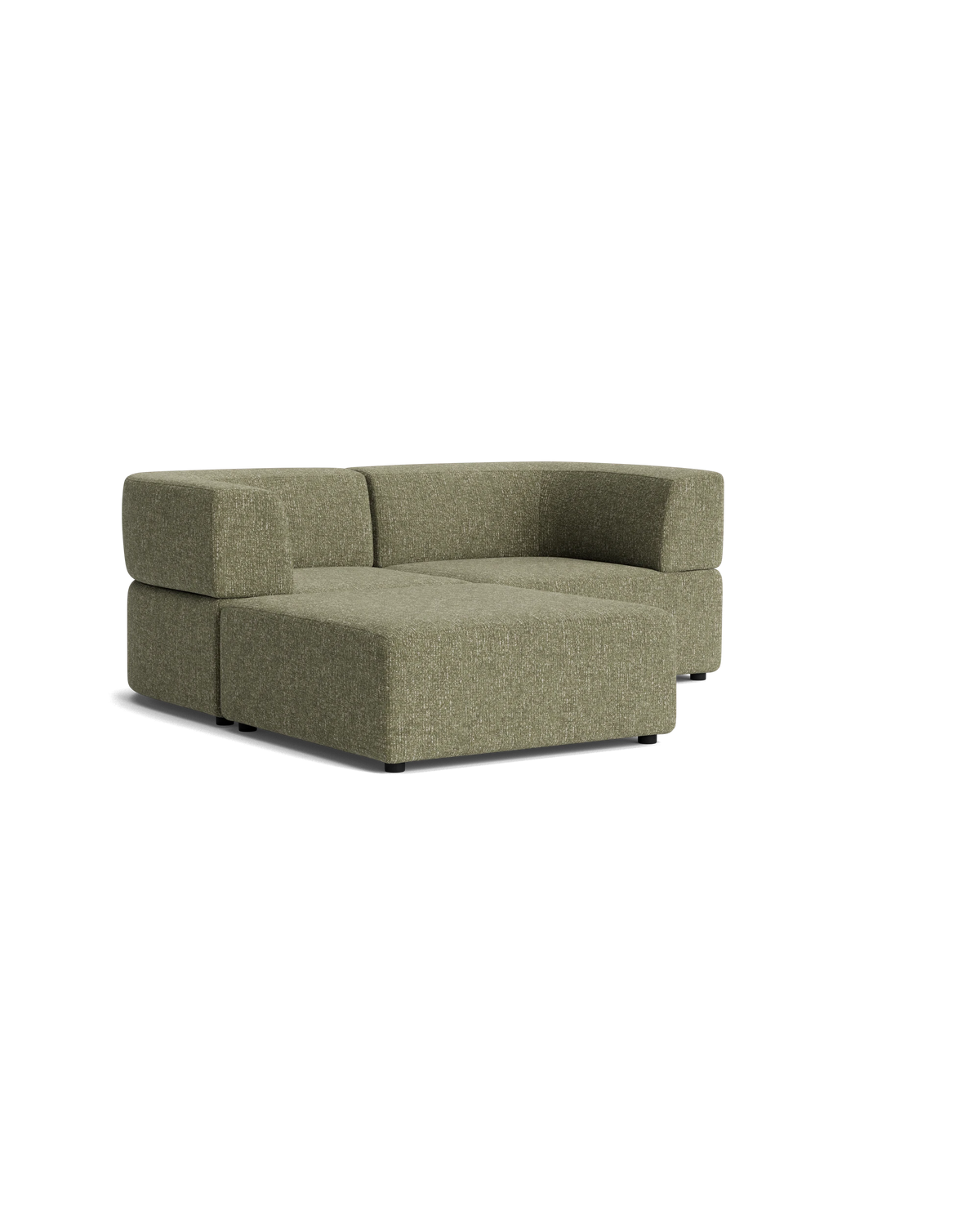 Stretch 3 Seater Chaise Sofa - Fleck Olive