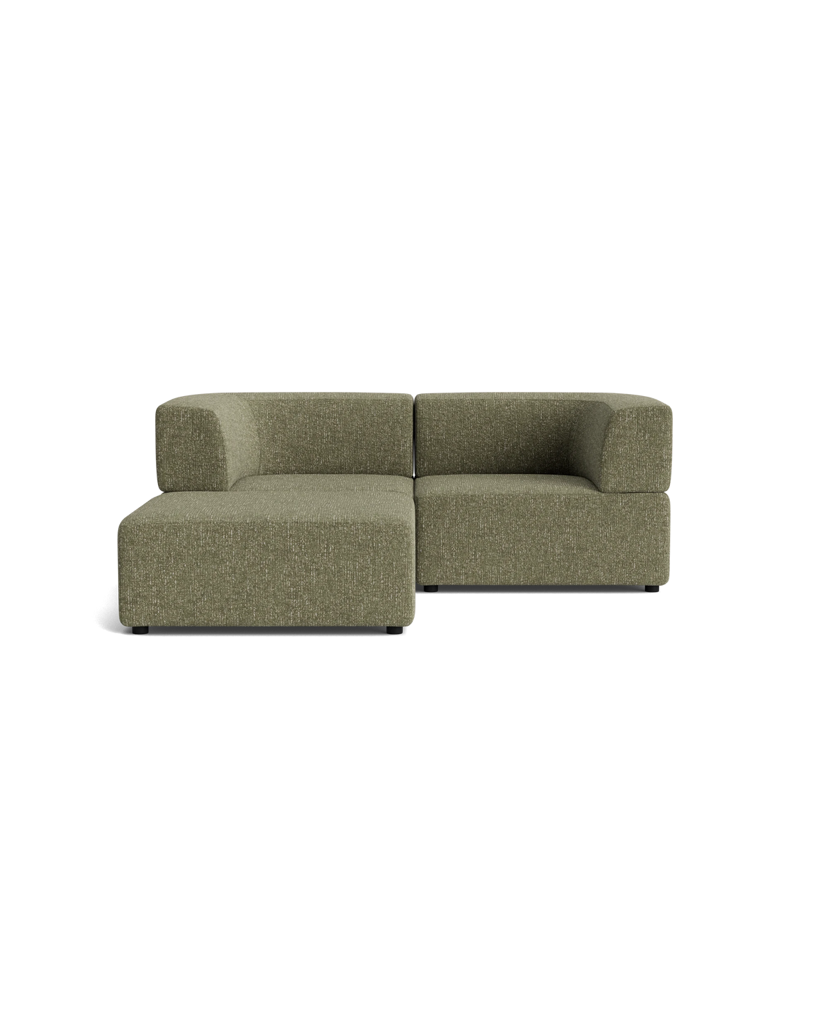 Stretch 3 Seater Chaise Sofa - Fleck Olive