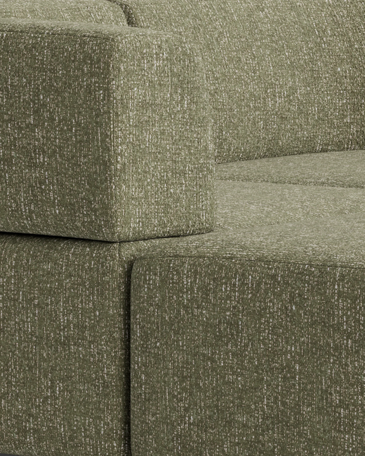 Stretch 3 Seater Chaise Sofa - Fleck Olive