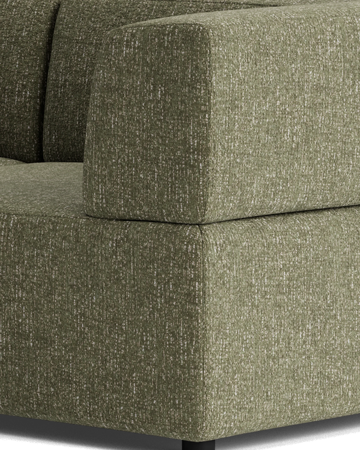 Stretch 3 Seater Chaise Sofa - Fleck Olive