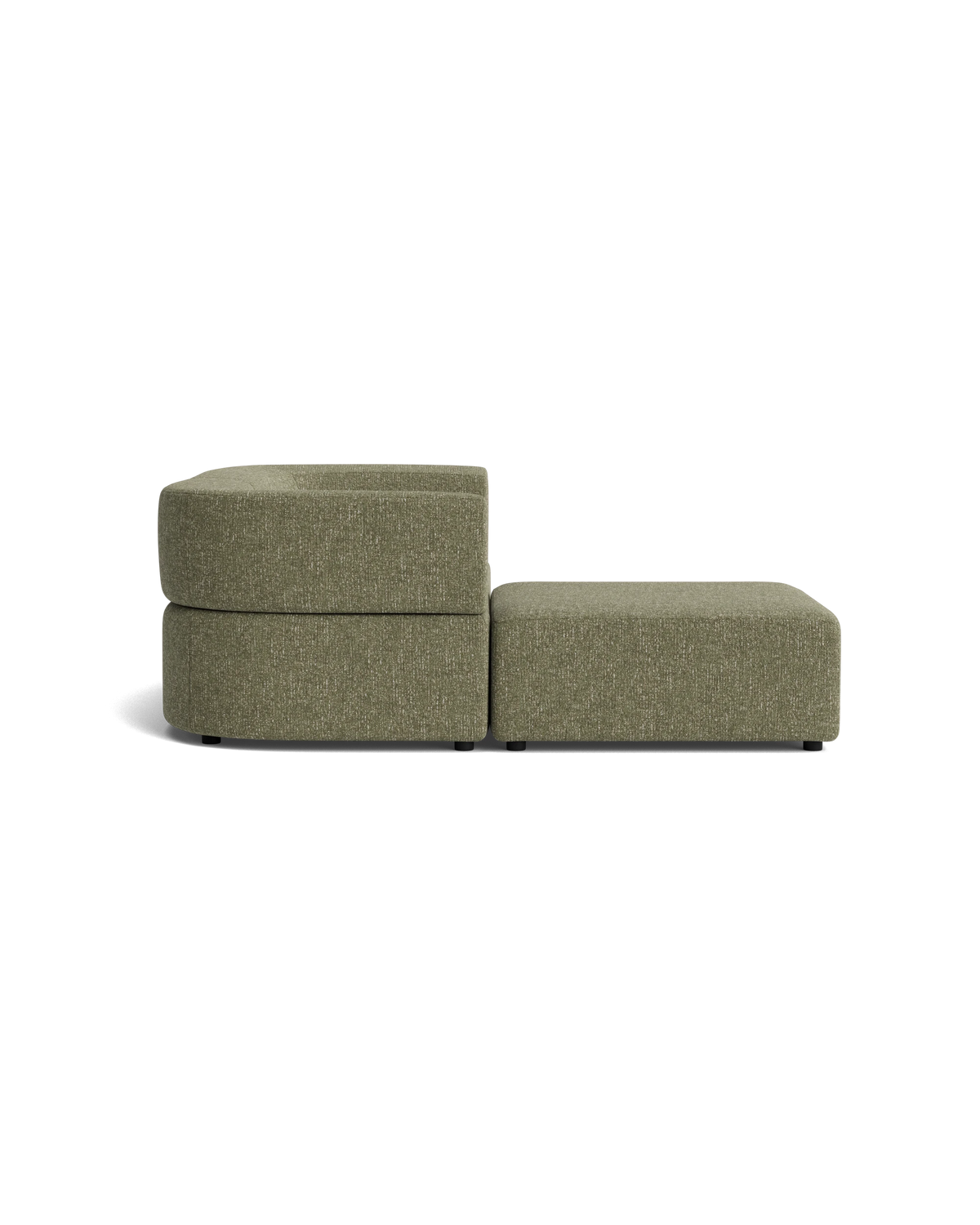 Stretch 3 Seater Chaise Sofa - Fleck Olive