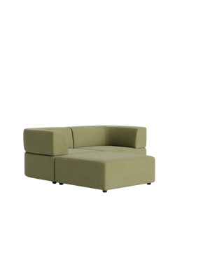 Stretch 3 Seater Chaise Sofa - Fossil Eucalyptus