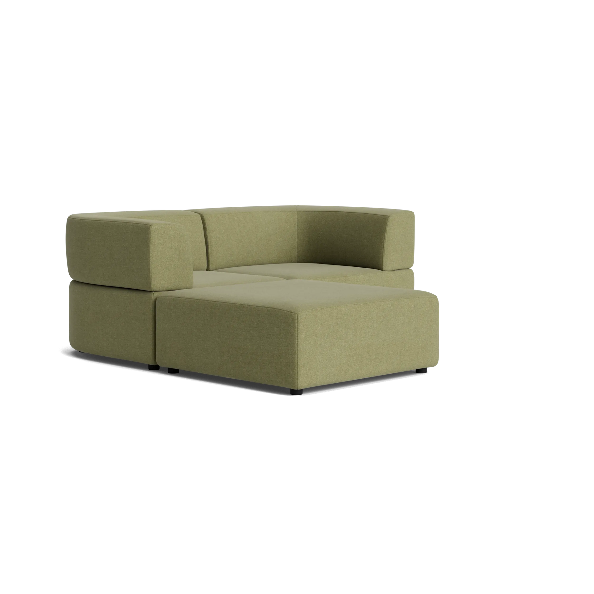 Stretch 3 Seater Chaise Sofa - Fossil Eucalyptus