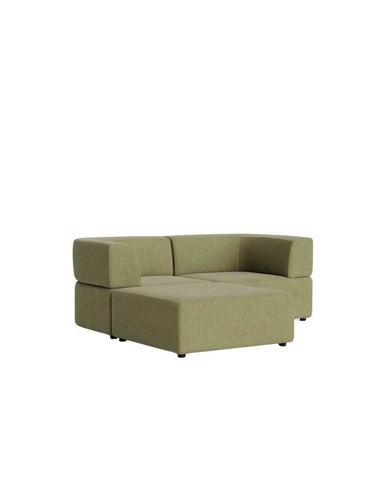 Stretch 3 Seater Chaise Sofa - Fossil Eucalyptus