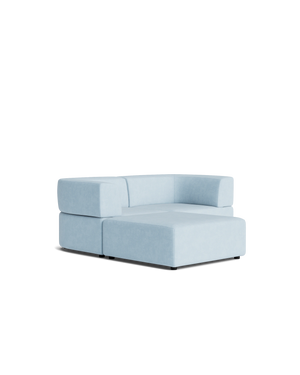 Stretch 3 Seater Chaise Sofa - Fossil Powder Blue