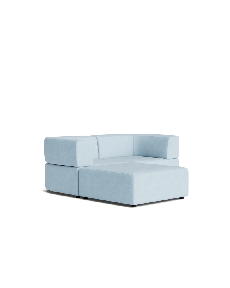 Stretch 3 Seater Chaise Sofa - Fossil Powder Blue