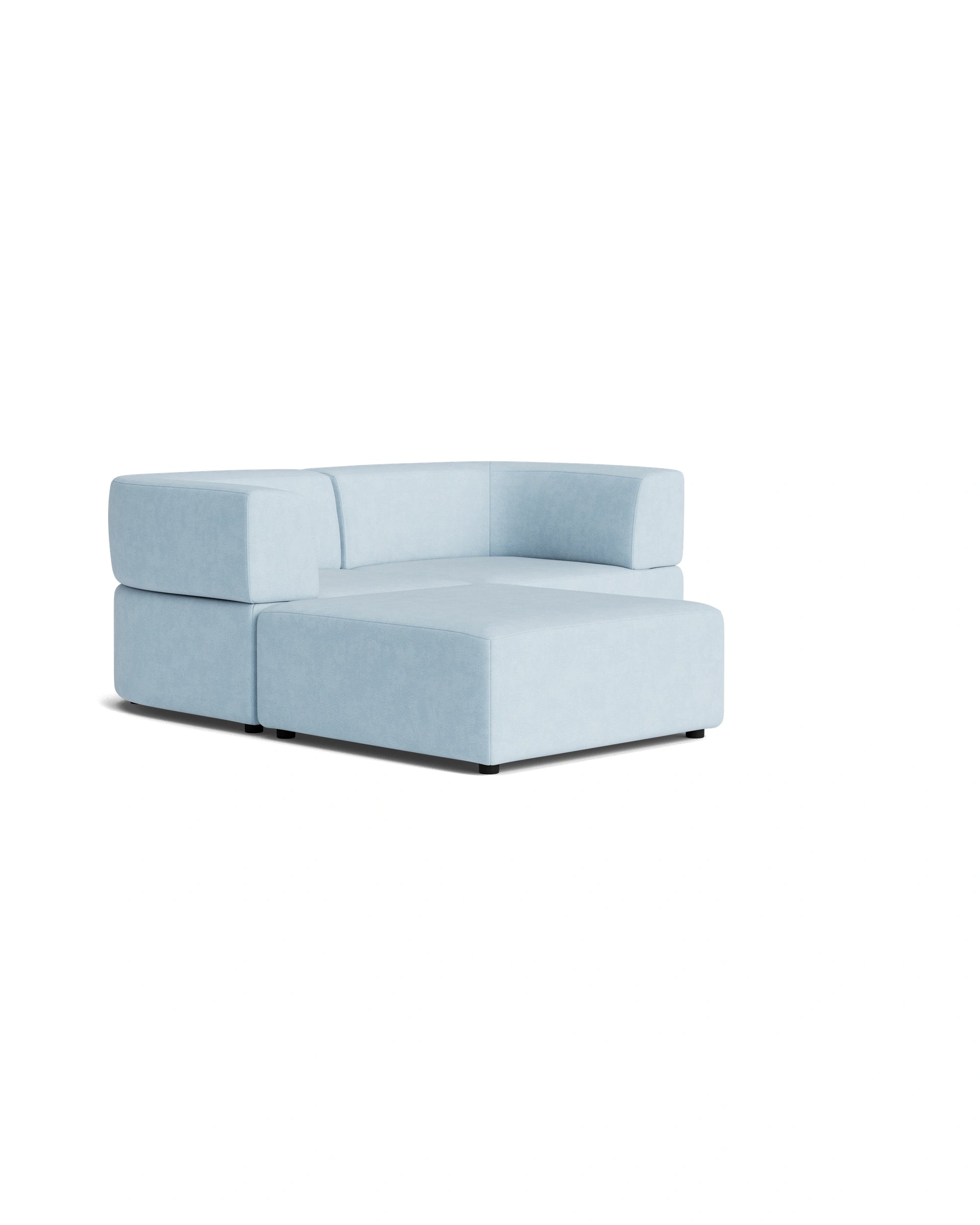 Stretch 3 Seater Chaise Sofa - Fossil Powder Blue