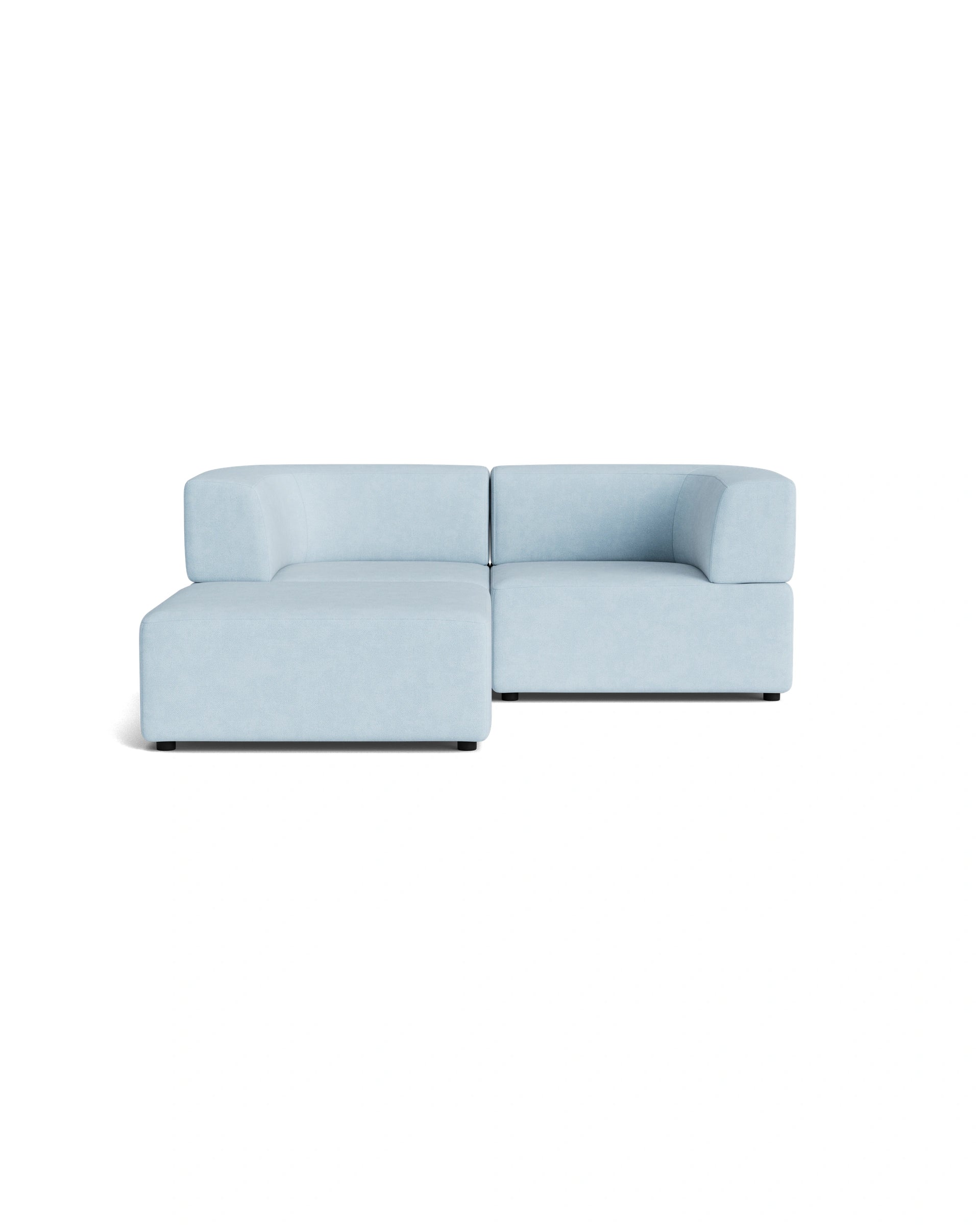 Stretch 3 Seater Chaise Sofa - Fossil Powder Blue