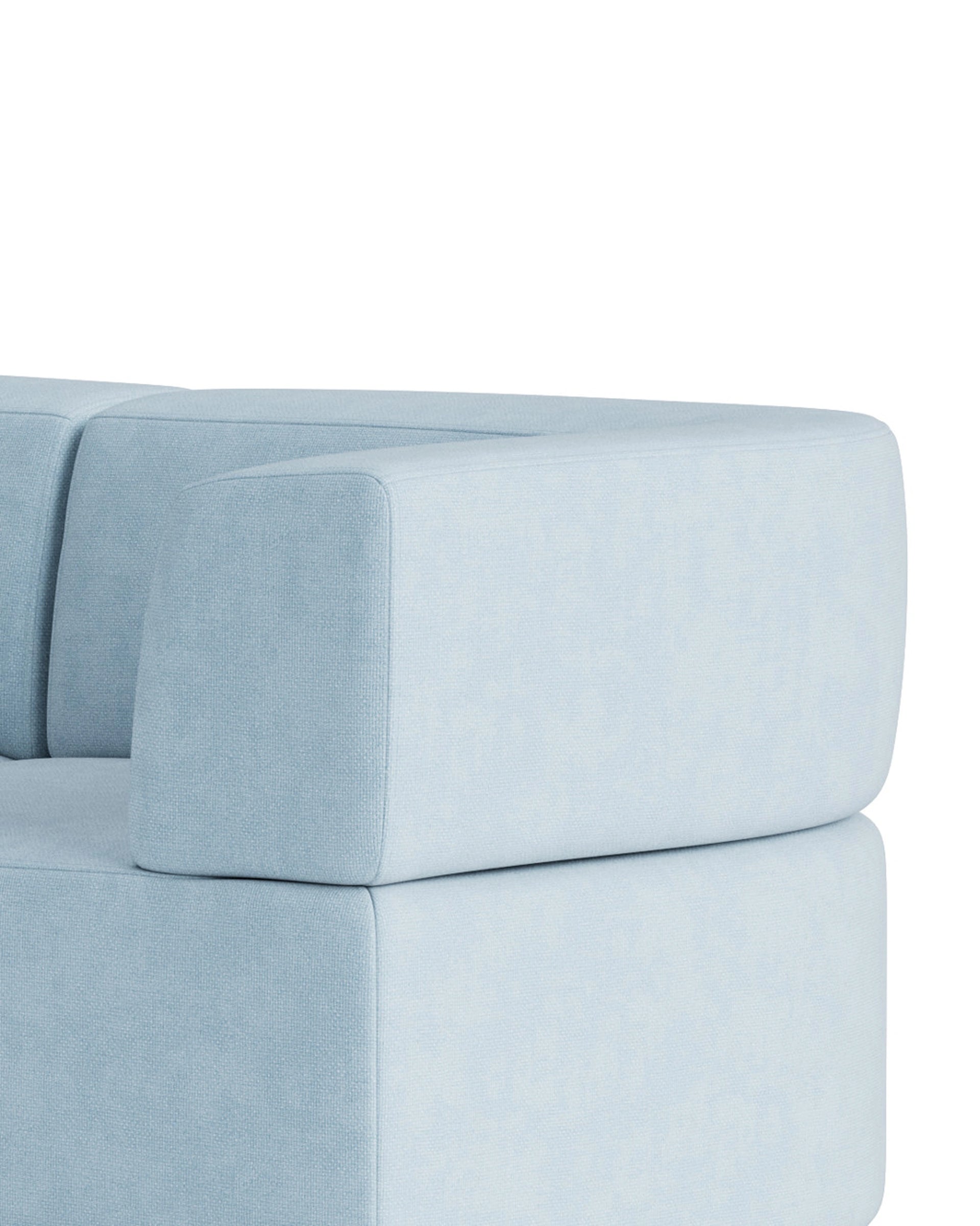 Stretch 3 Seater Chaise Sofa - Fossil Powder Blue