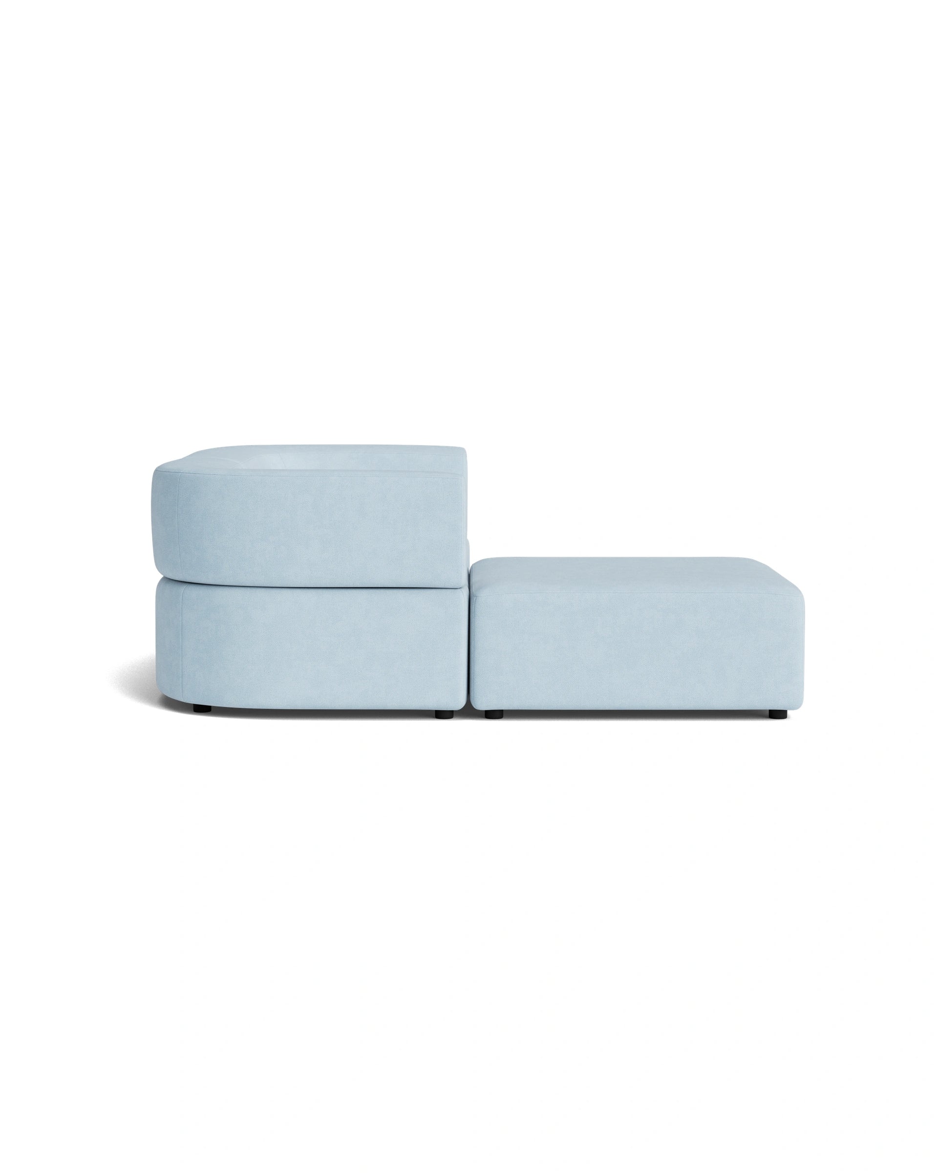 Stretch 3 Seater Chaise Sofa - Fossil Powder Blue