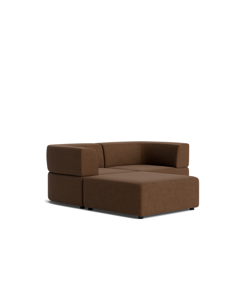 Stretch 3 Seater Chaise Sofa - Fossil Chocolate