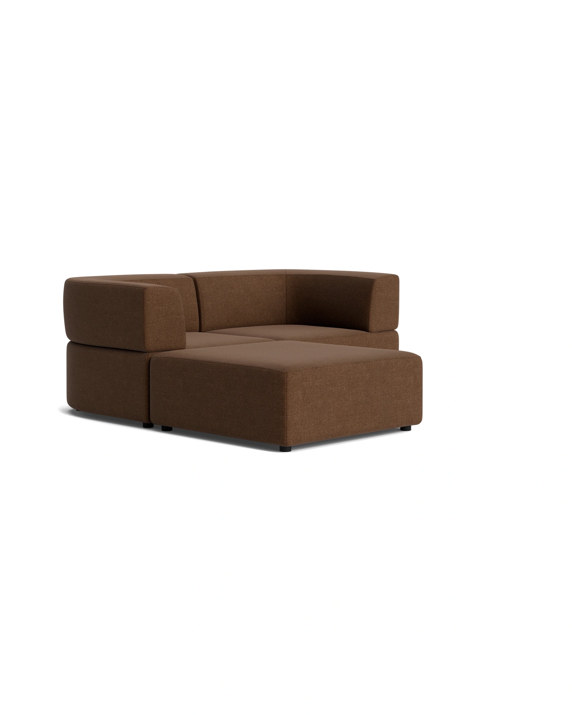 Stretch 3 Seater Chaise Sofa - Fossil Chocolate