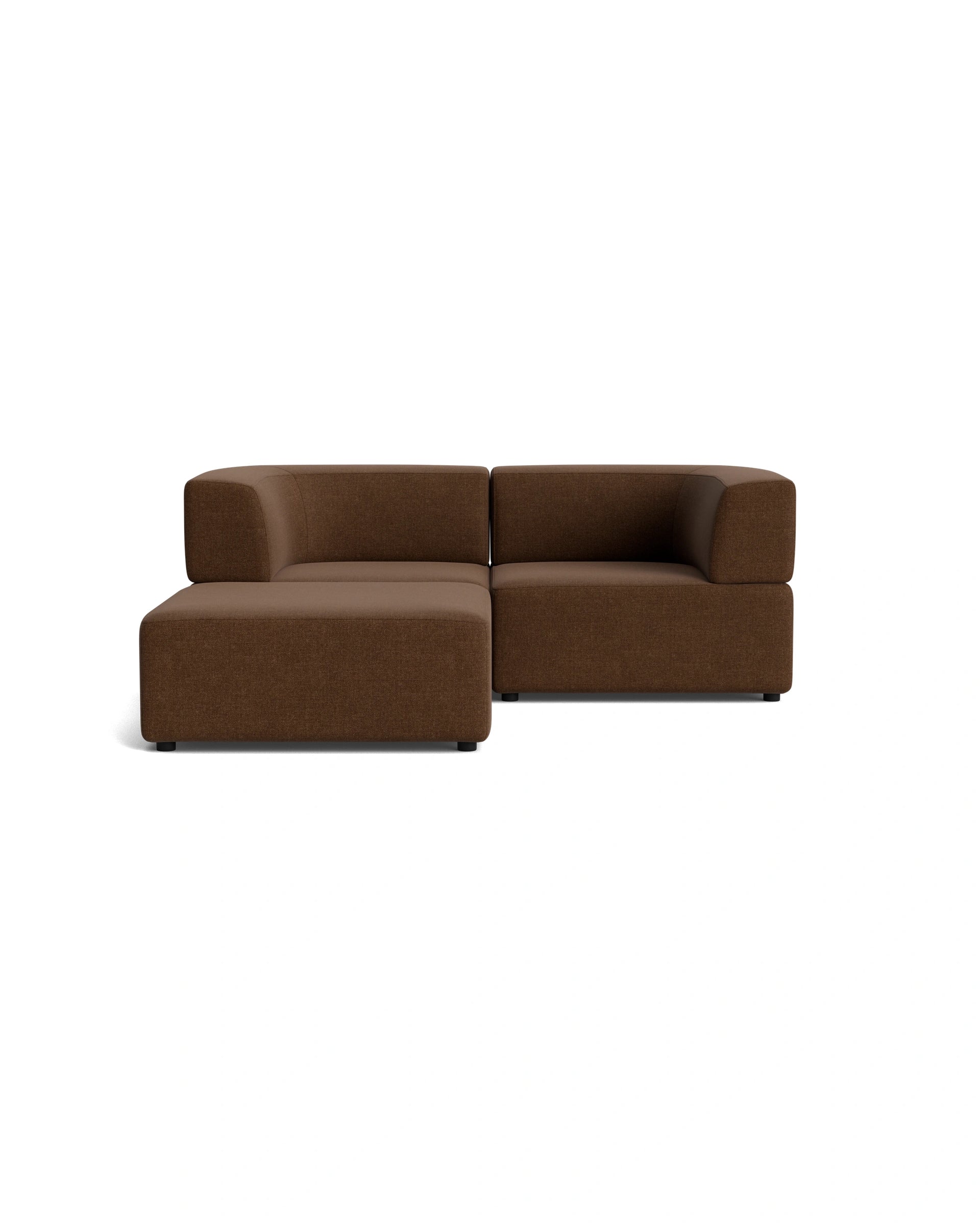 Stretch 3 Seater Chaise Sofa - Fossil Chocolate