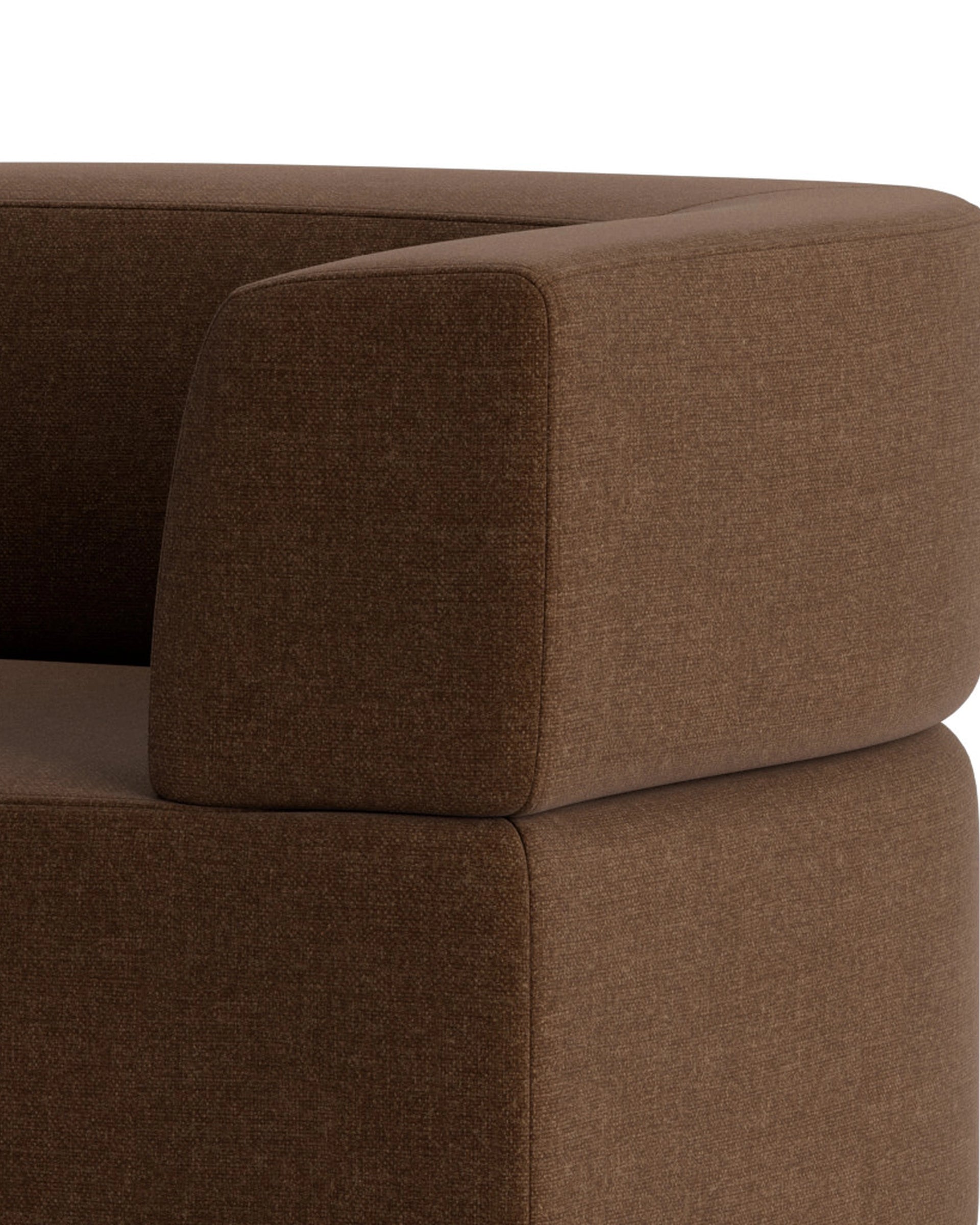 Stretch 3 Seater Chaise Sofa - Fossil Chocolate