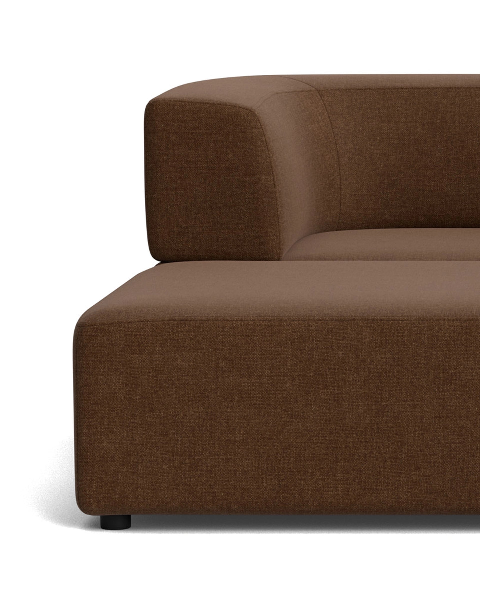 Stretch 3 Seater Chaise Sofa - Fossil Chocolate