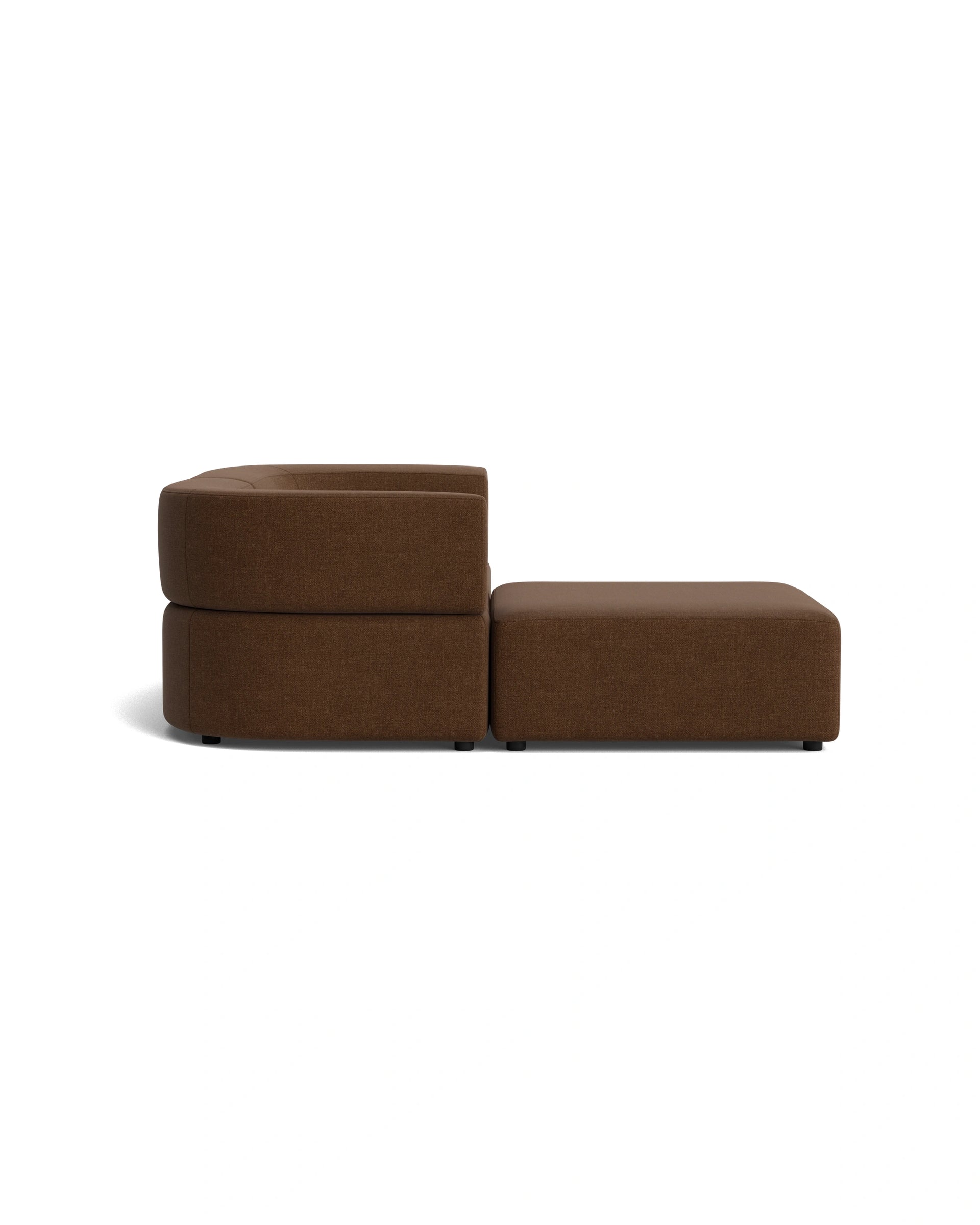 Stretch 3 Seater Chaise Sofa - Fossil Chocolate