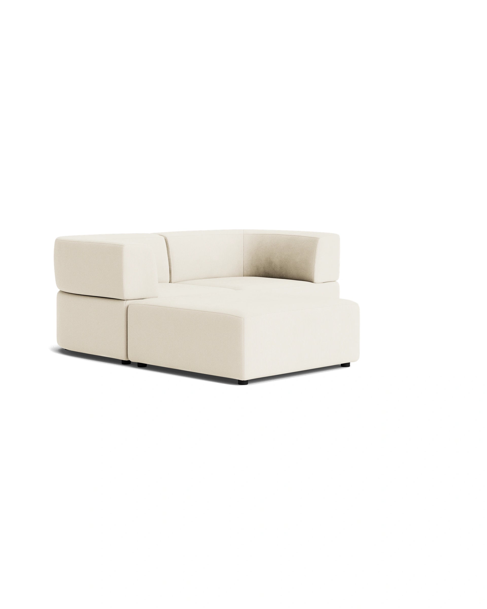 Stretch 3 Seater Chaise Sofa - Corduroy Off White