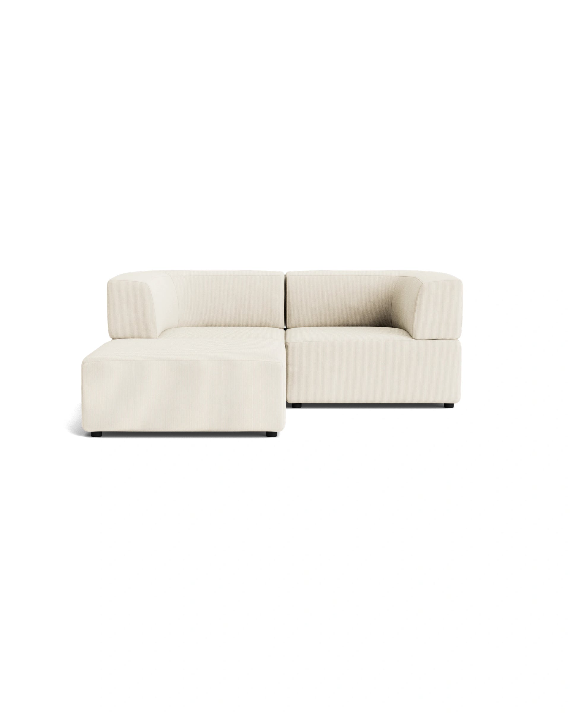 Stretch 3 Seater Chaise Sofa - Corduroy Off White