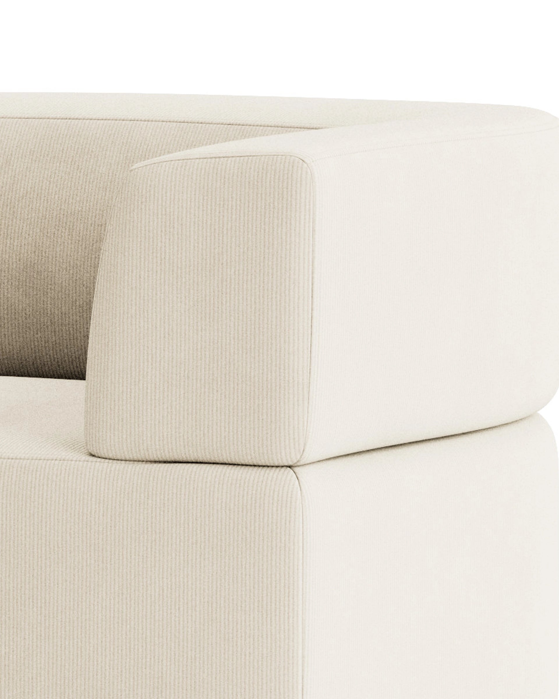 Stretch 3 Seater Chaise Sofa - Corduroy Off White