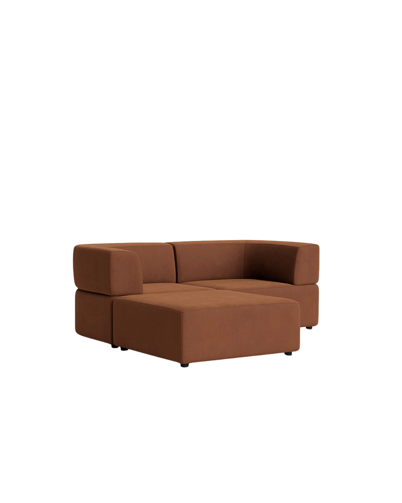 Stretch 3 Seater Chaise Sofa - Corduroy Cocoa
