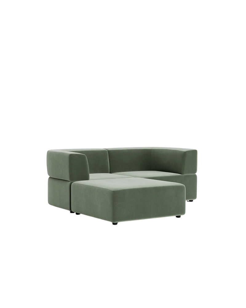 Stretch 3 Seater Chaise Sofa - Opal Ocean