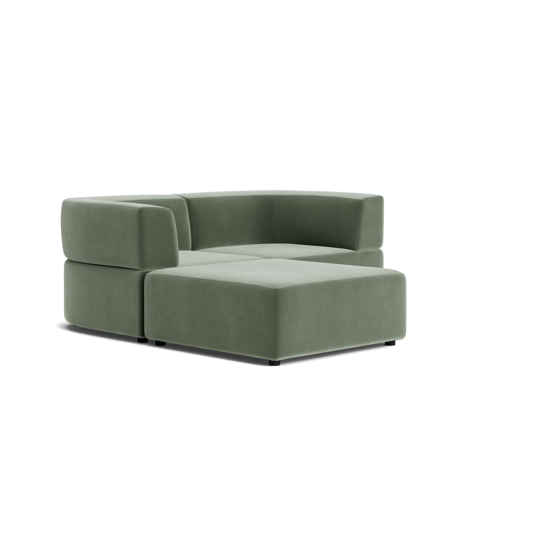 Stretch 3 Seater Chaise Sofa - Opal Ocean