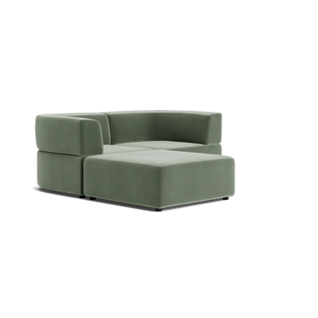 Stretch 3 Seater Chaise Sofa - Opal Ocean