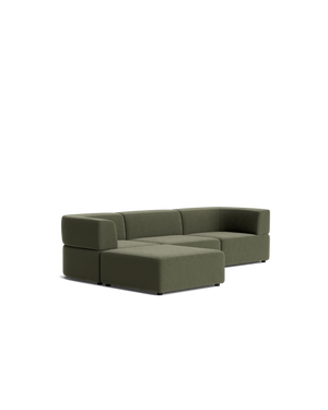Stretch 4 Seater Chaise Sofa - Eden Leaf