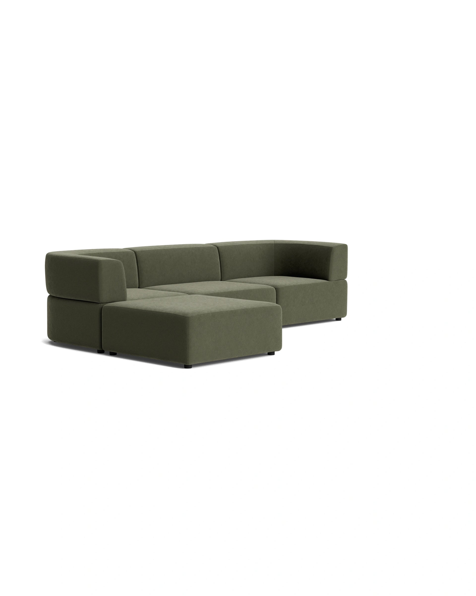 Stretch 4 Seater Chaise Sofa - Eden Leaf