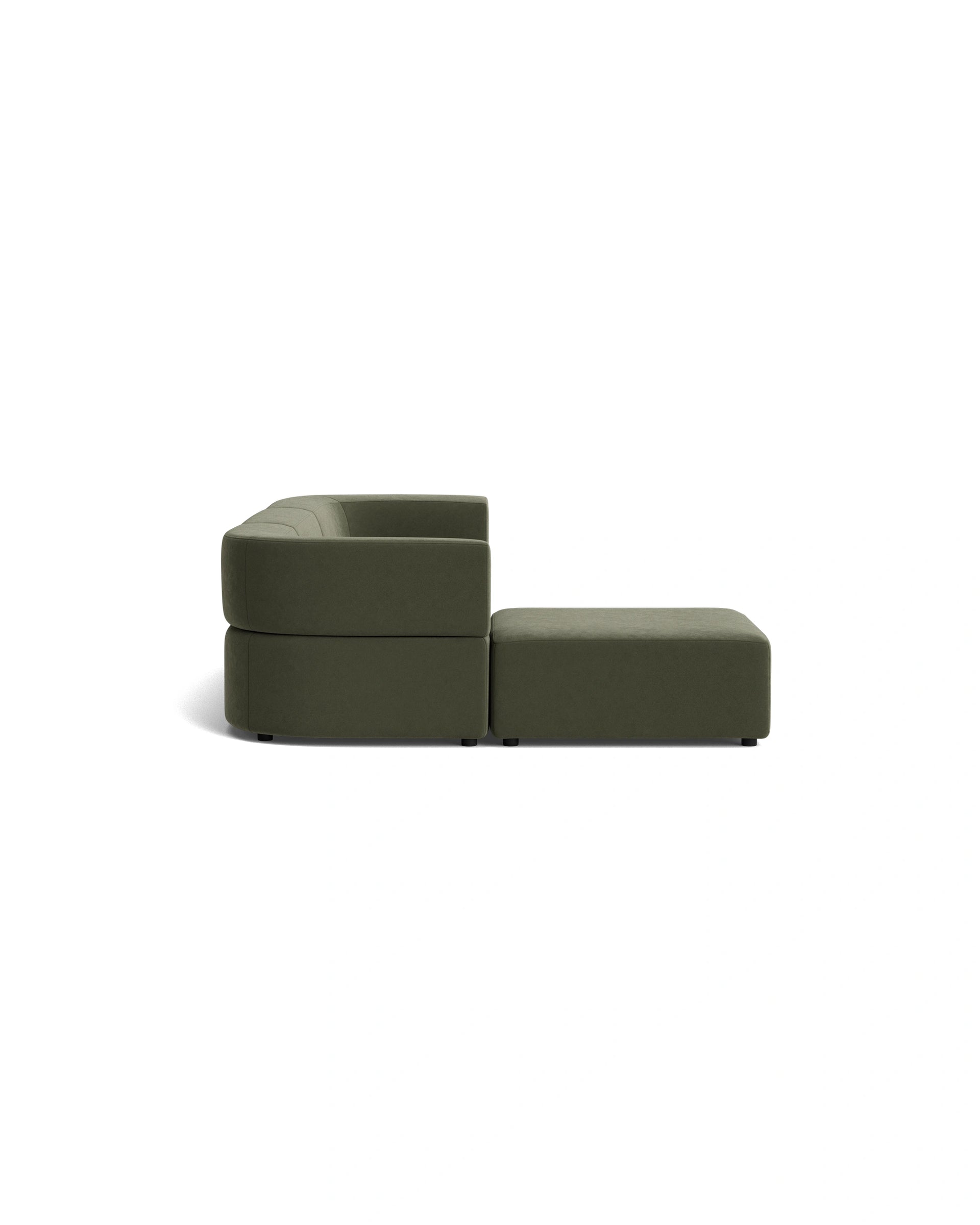 Stretch 4 Seater Chaise Sofa - Eden Leaf