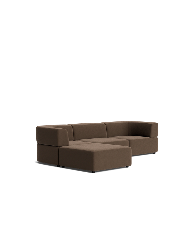 Stretch 4 Seater Chaise Sofa - Eden Java