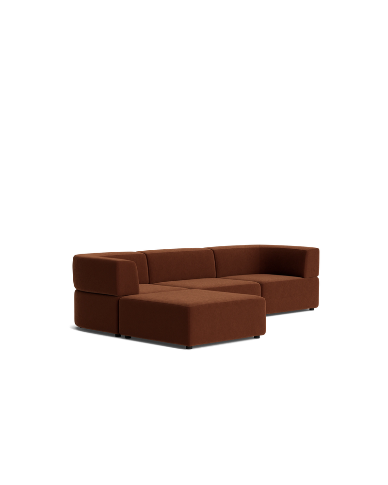 Stretch 4 Seater Chaise Sofa - Eden Brick