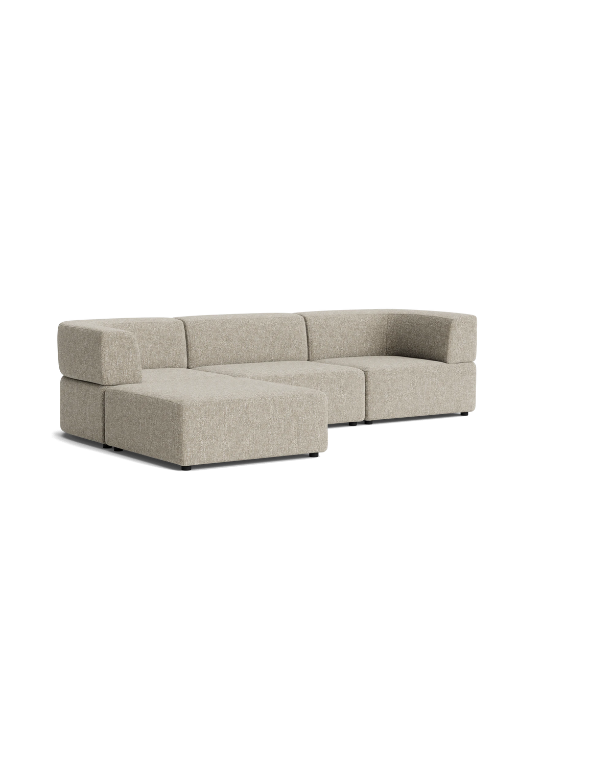 Stretch 4 Seater Chaise Sofa - Fleck Smoke