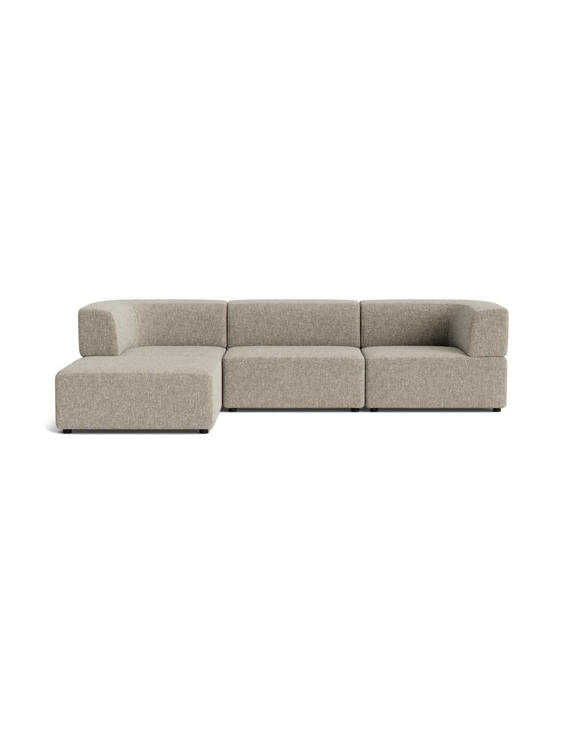 Stretch 4 Seater Chaise Sofa - Fleck Smoke