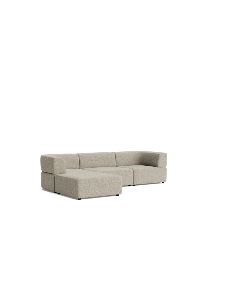 Stretch 4 Seater Chaise Sofa - Fleck Smoke