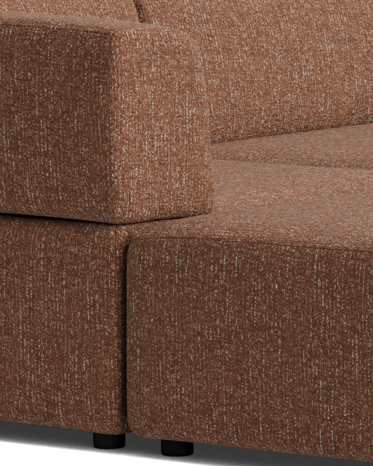 Stretch 4 Seater Chaise Sofa - Fleck Rust