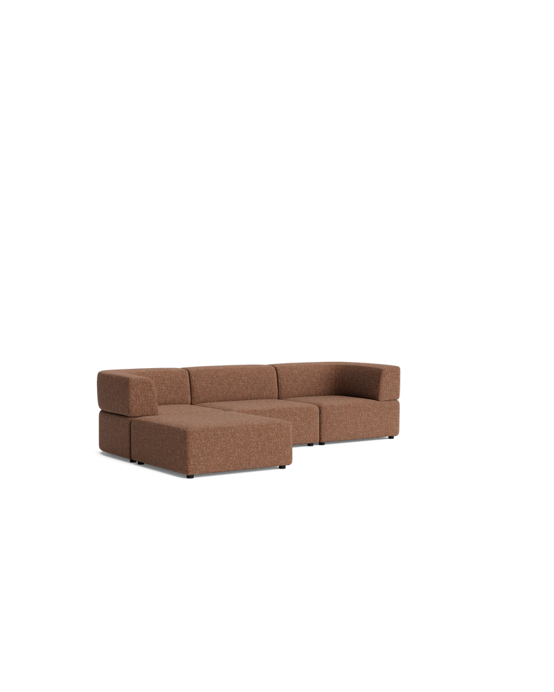 Stretch 4 Seater Chaise Sofa - Fleck Rust
