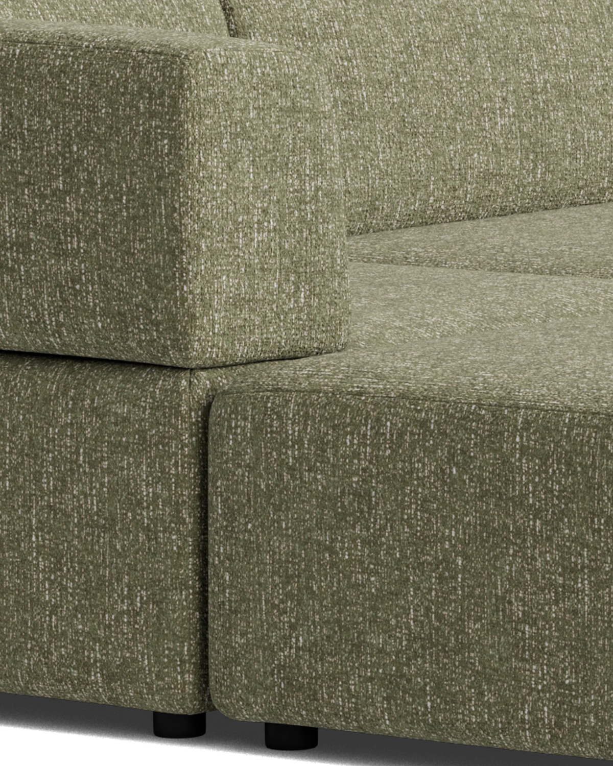 Stretch 4 Seater Chaise Sofa - Fleck Olive