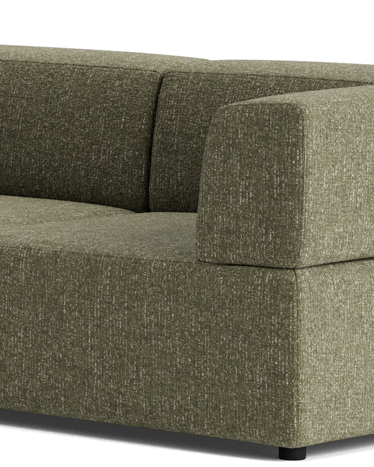 Stretch 4 Seater Chaise Sofa - Fleck Olive