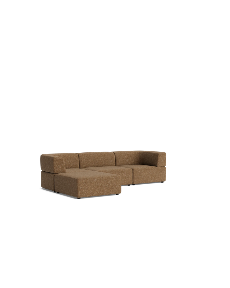 Stretch 4 Seater Chaise Sofa - Fleck Ginger