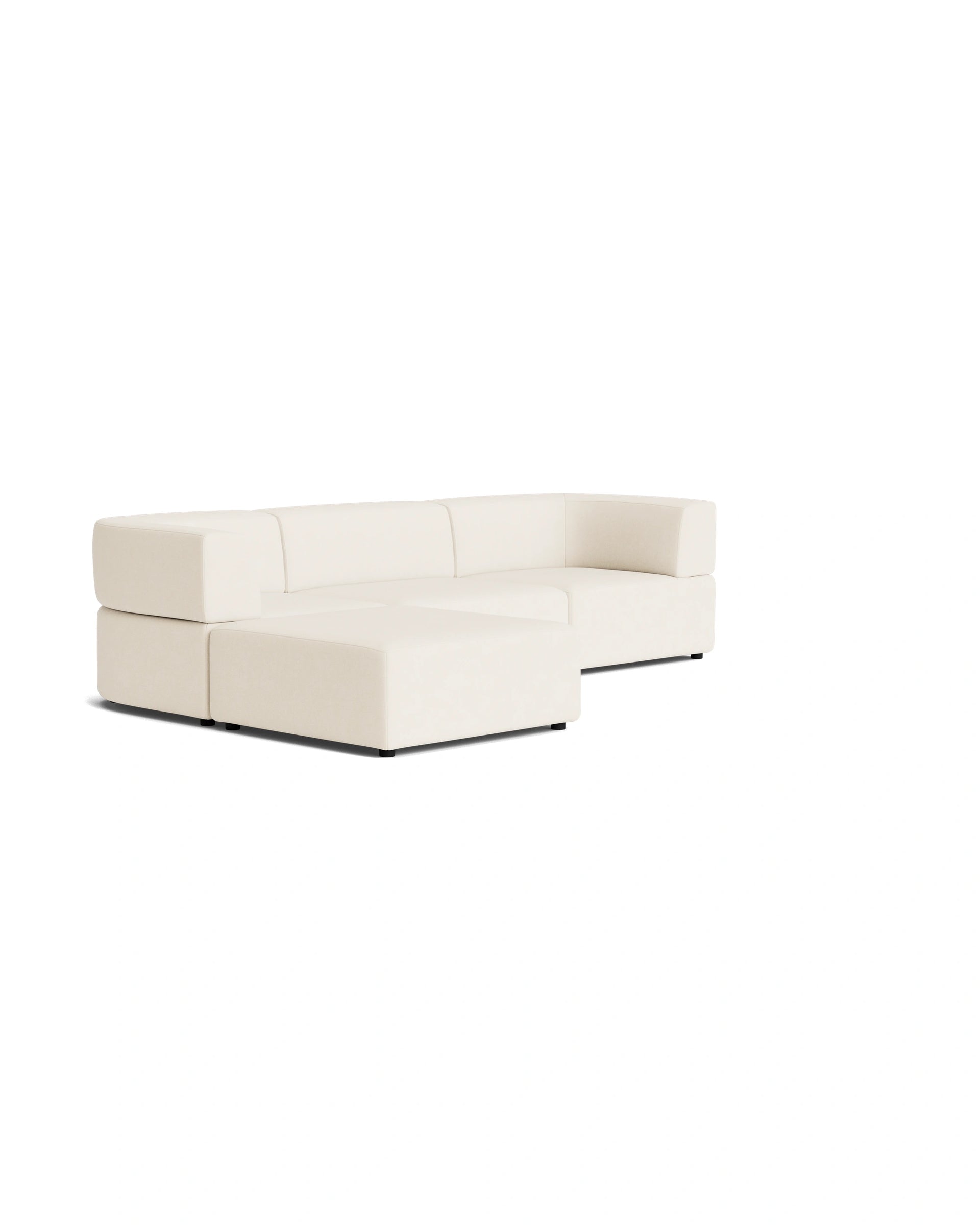 Stretch 4 Seater Chaise Sofa - Fossil Vanilla